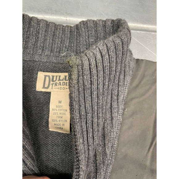 Duluth Brigadier Mock Neck Sweater Mens Medium Fisherman Chunky Wool Blend - Picture 9 of 10